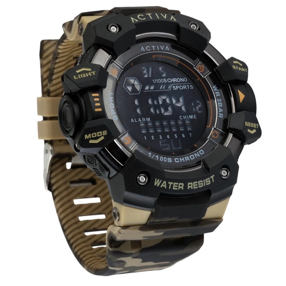 Activa Armour X Invicta Men's Digital Watch - 50mm.Camouflage. Khaki